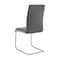 Armen Living Amanda Contemporary Side Chair in Gray Faux Leather and Chrome Finish, PK2 LCAMSIGR - alternate 6